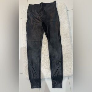 SPANX Black Faux Leather Leggings Size L